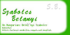 szabolcs belanyi business card